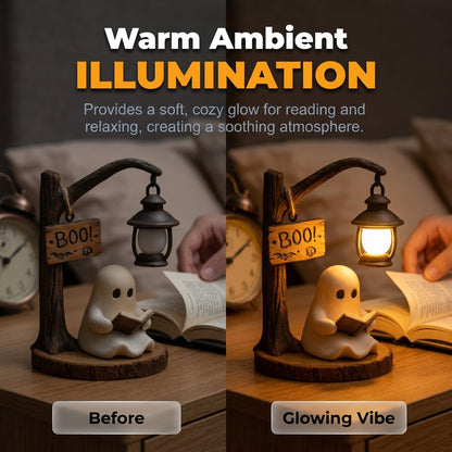 🔥Last Day 50% OFF 👻Reading Ghost LED Tree Light – Cosy Halloween Desk Decor 💡