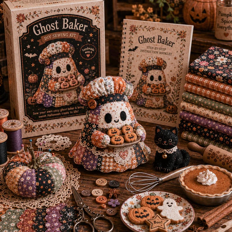 🔥LAST DAY 50% OFF - 👻Little Ghost’s Cozy Halloween DIY Patchwork Kit