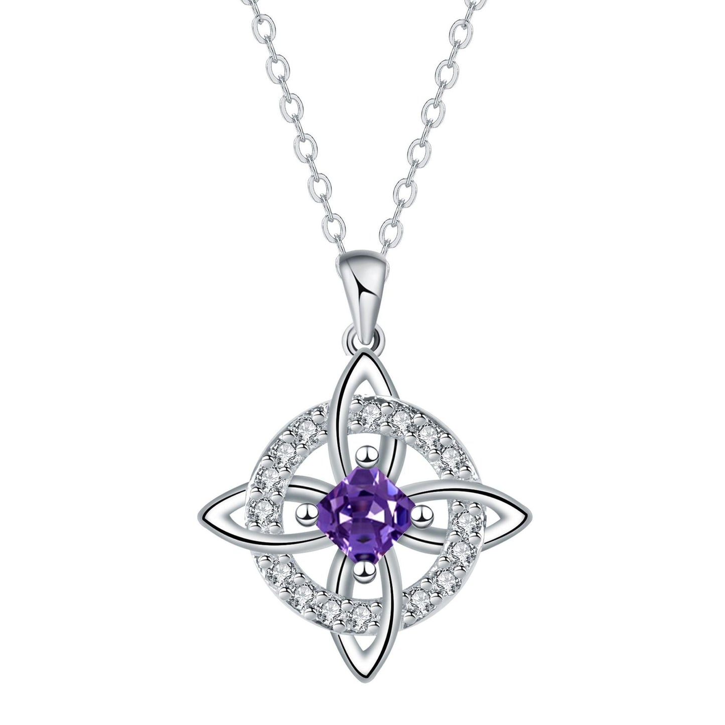 Free Shipping ! ✨ Mystical Birthstone Witches Knot Necklace – Natural Crystal 🔮💞Protect Your Loved Ones