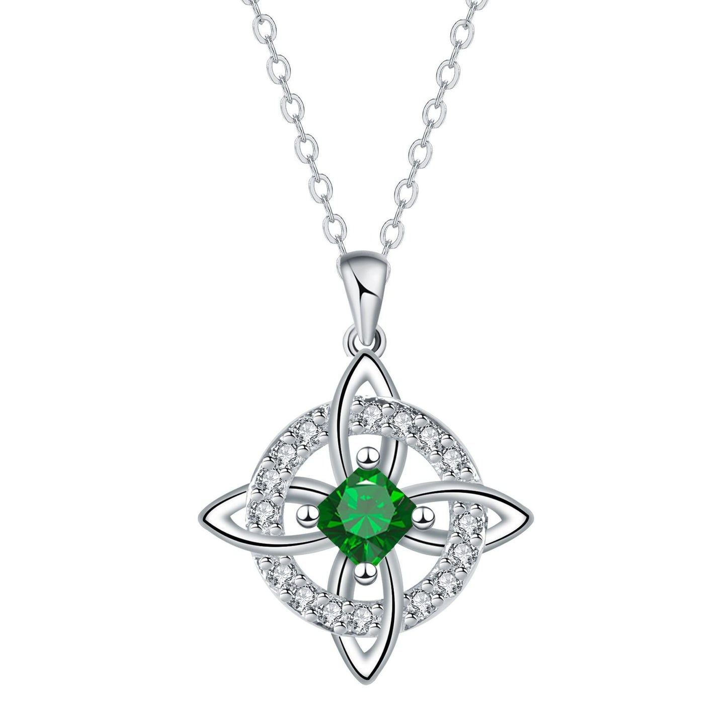 Free Shipping ! ✨ Mystical Birthstone Witches Knot Necklace – Natural Crystal 🔮💞Protect Your Loved Ones