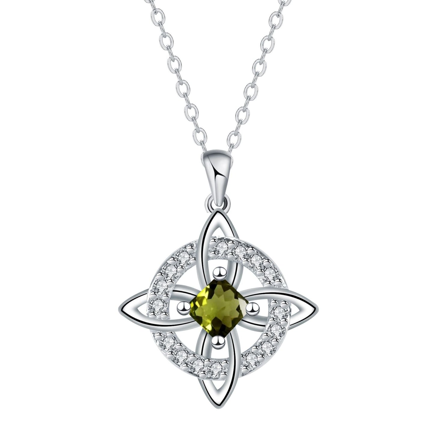 Free Shipping ! ✨ Mystical Birthstone Witches Knot Necklace – Natural Crystal 🔮💞Protect Your Loved Ones