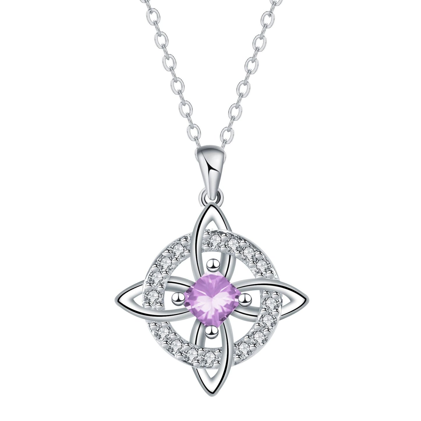 Free Shipping ! ✨ Mystical Birthstone Witches Knot Necklace – Natural Crystal 🔮💞Protect Your Loved Ones